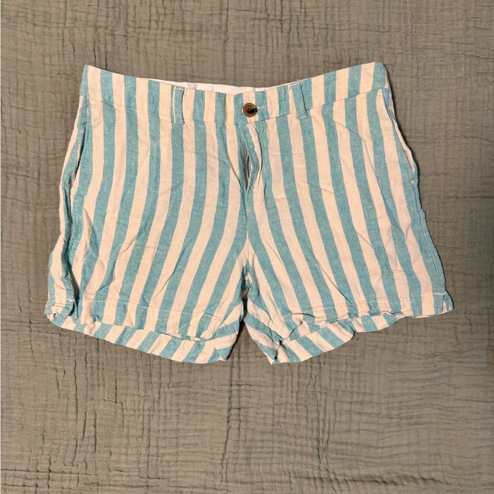 Old Navy Blue and White Linen Shorts with Stripes